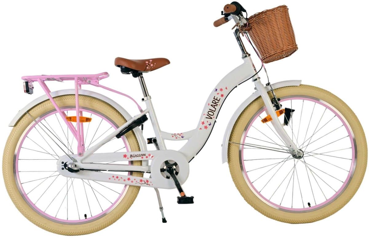 Volare Blossom 24" 3v — Bicicleta infantil para niña, blanco